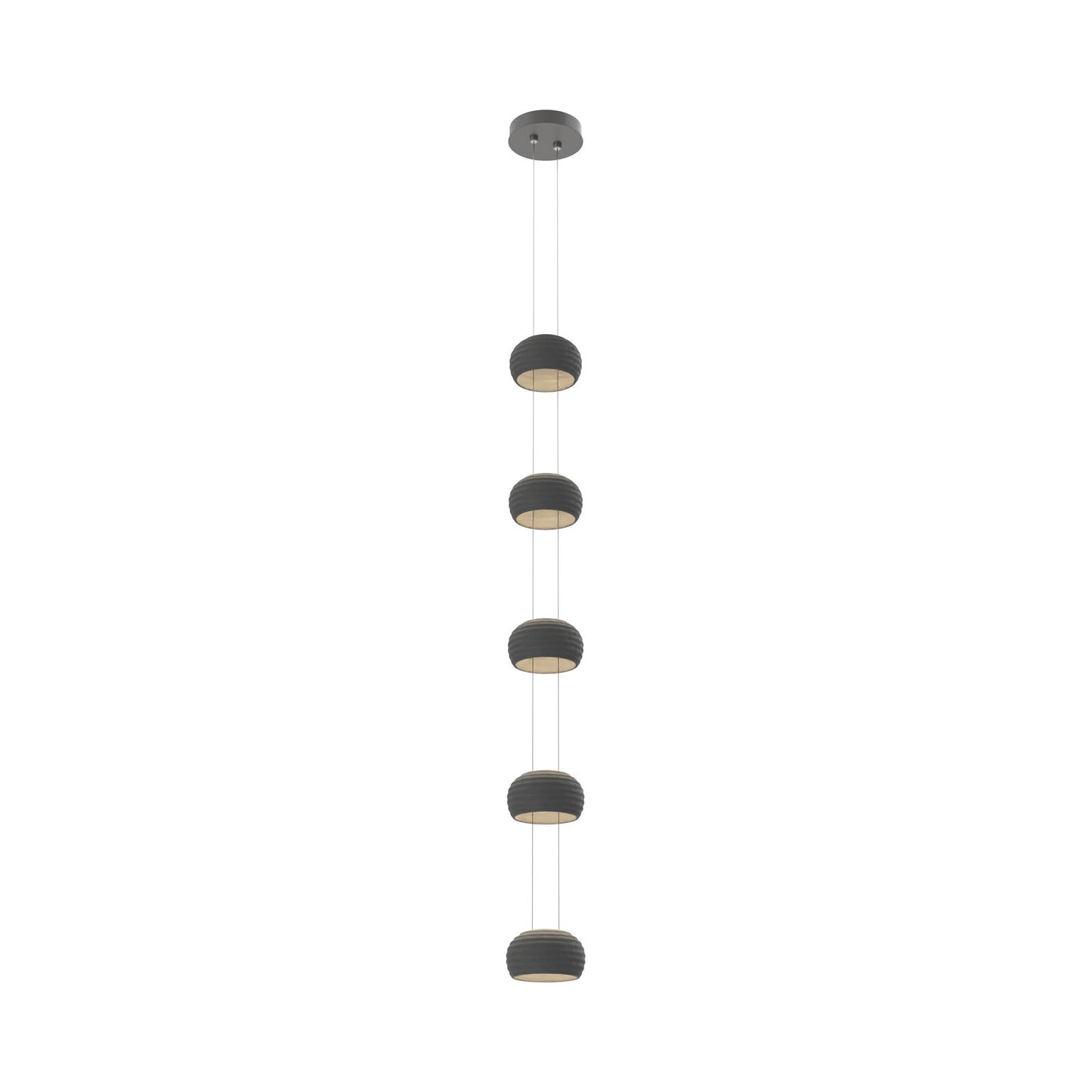 Torno Single Stairwell LED Pendant Light in Graphite/Charcoal.