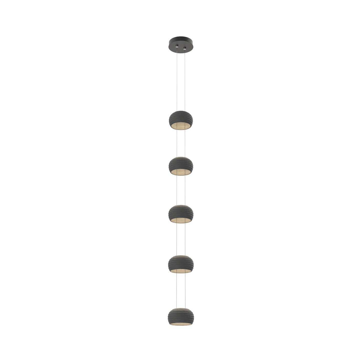 Torno Single Stairwell LED Pendant Light in Matte Black/Charcoal.