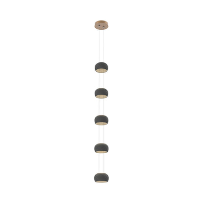 Torno Single Stairwell LED Pendant Light in Novel Brass/Charcoal.