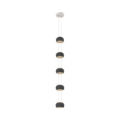 Torno Single Stairwell LED Pendant Light in Salt White/Charcoal.