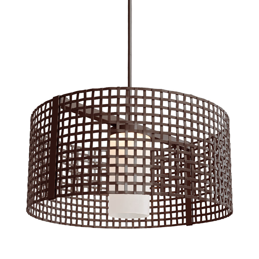 Tweed Drum LED Chandelier in Flat Bronze (24.5-Inch).