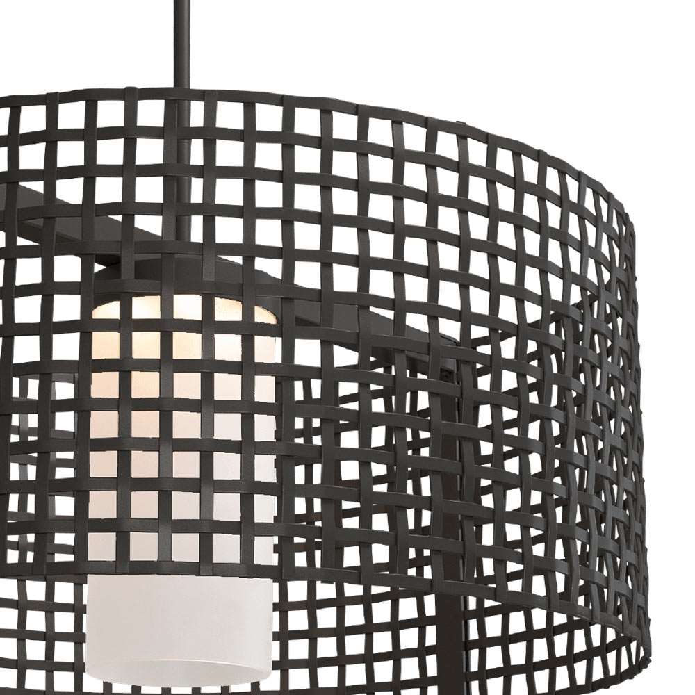 Tweed Drum LED Chandelier in Detail.