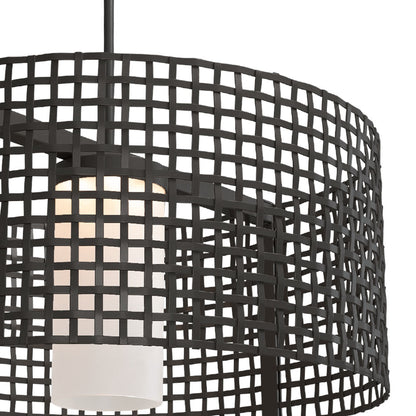 Tweed Drum LED Chandelier in Detail.