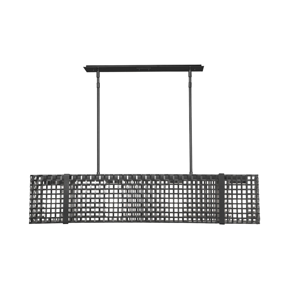 Tweed Linear LED Chandelier in Matte Black.