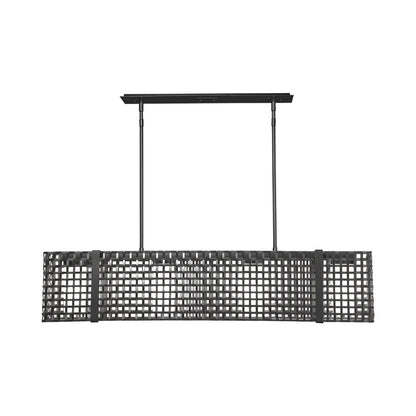 Tweed Linear LED Chandelier in Matte Black.