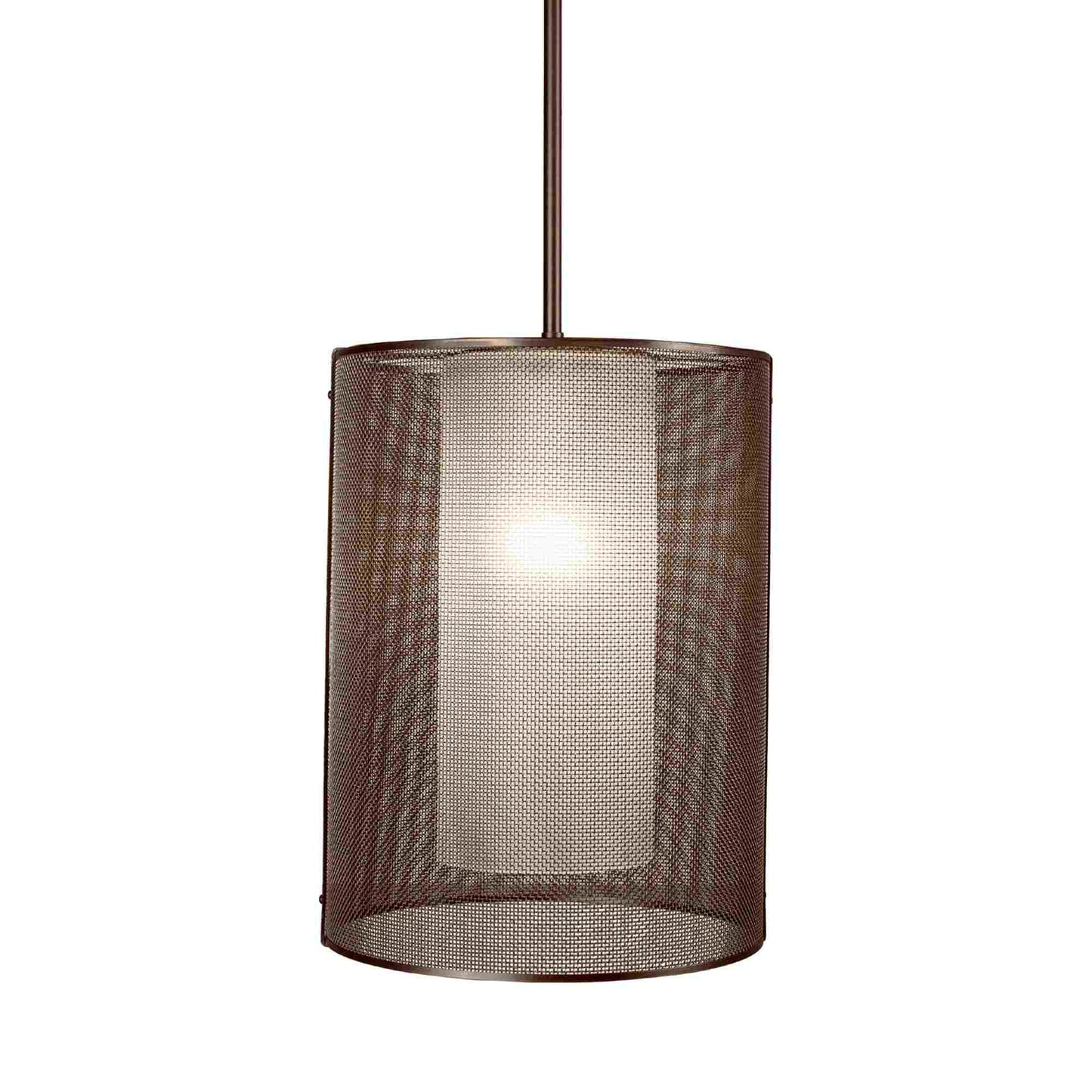Uptown Mesh Frosted LED Pendant Light in Flat Bronze (16.3-Inch).