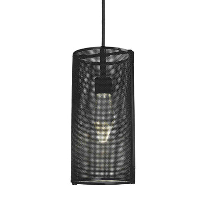 Uptown Mesh LED Pendant Light in Matte Black (Geo Crystal/Cloth Braided Cord).