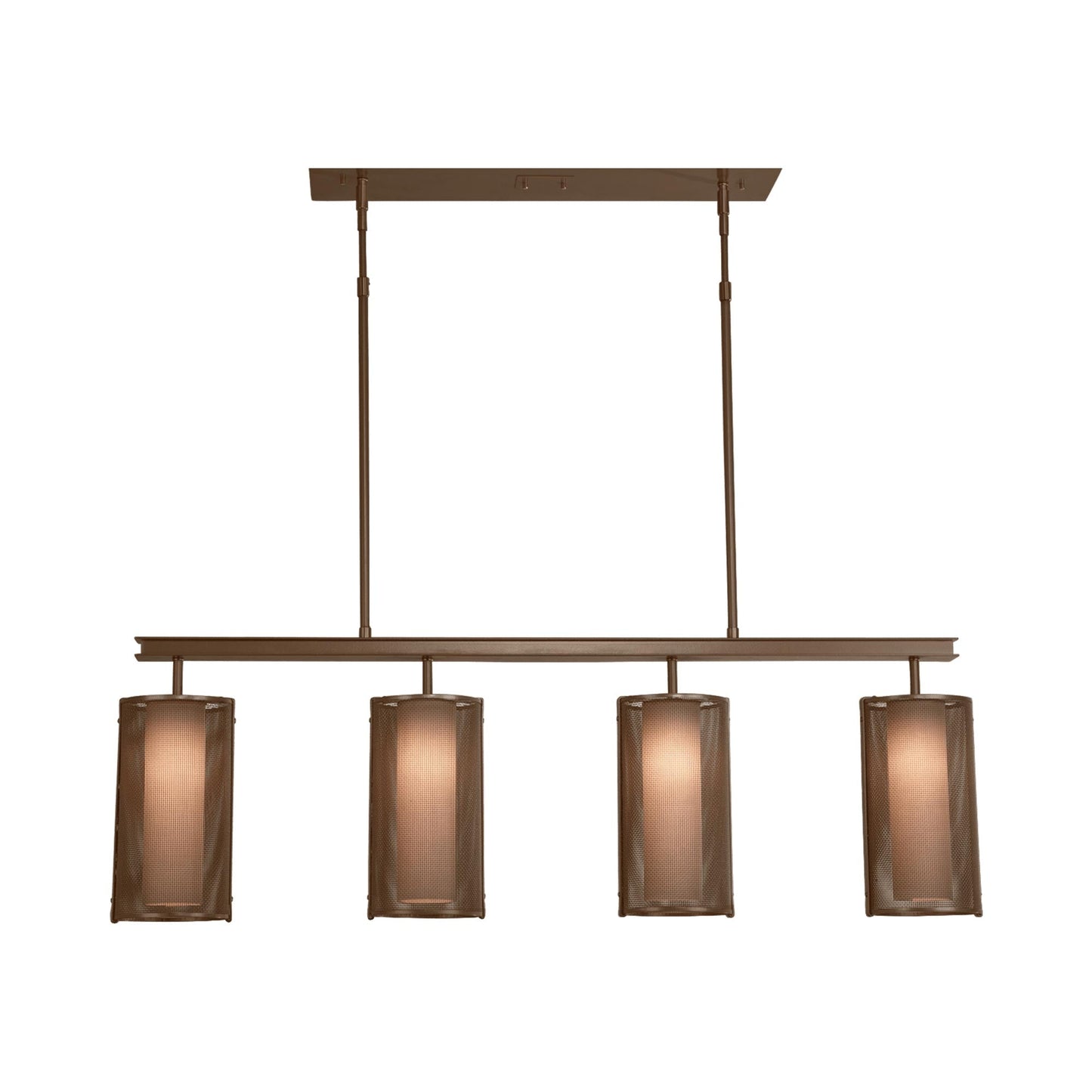 Uptown Mesh Linear LED Chandelier in Flat Bronze.
