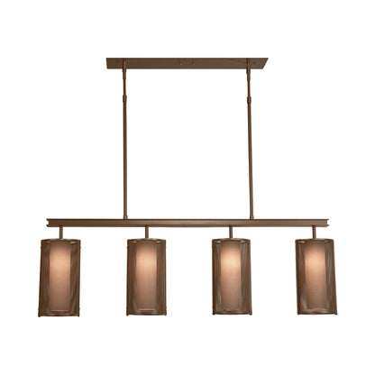 Uptown Mesh Linear LED Chandelier in Flat Bronze.