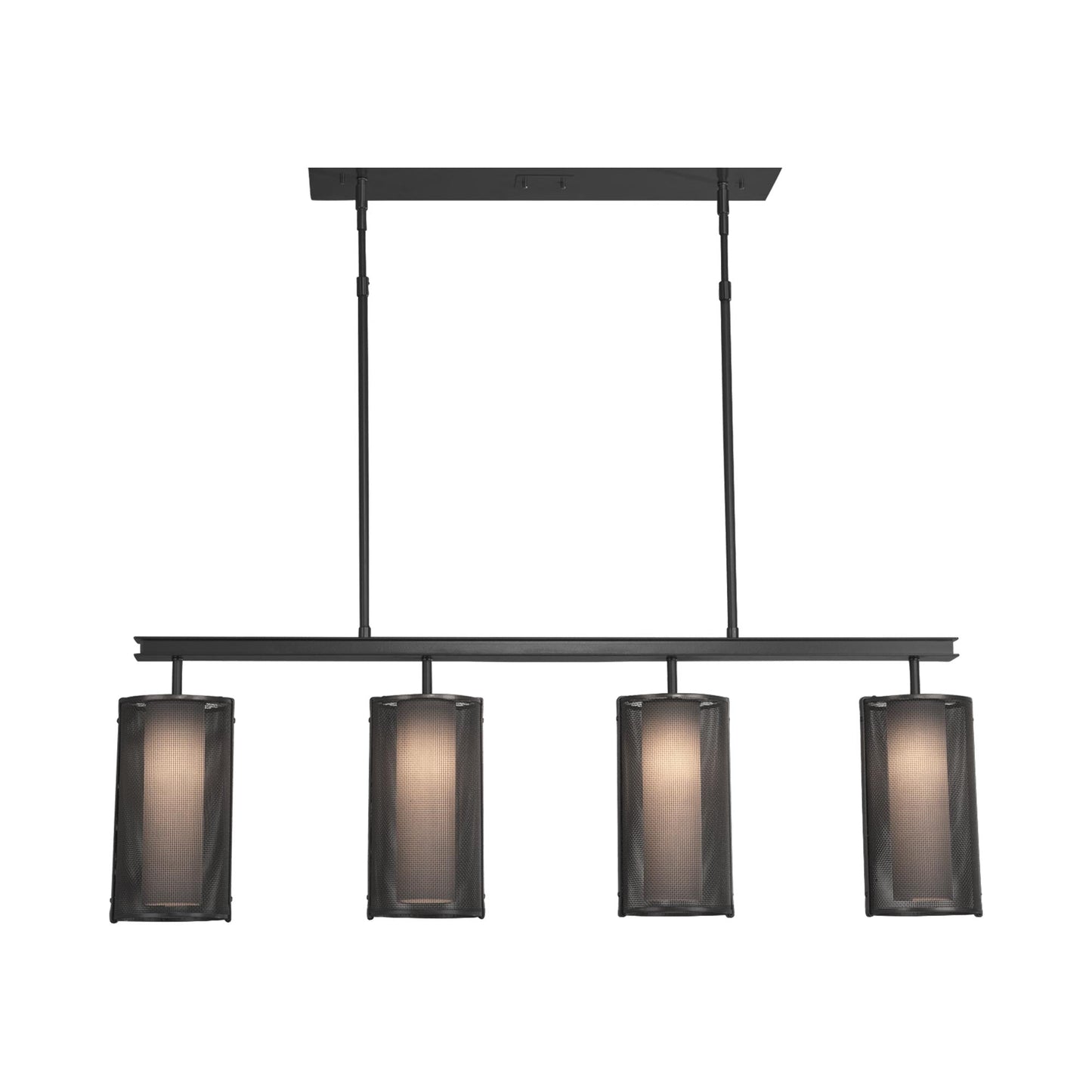 Uptown Mesh Linear LED Chandelier in Matte Black.