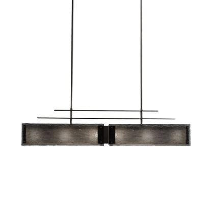 Urban Loft Parallel Linear LED Chandelier in Gunmetal/Smoke Granite (44.3-Inch).