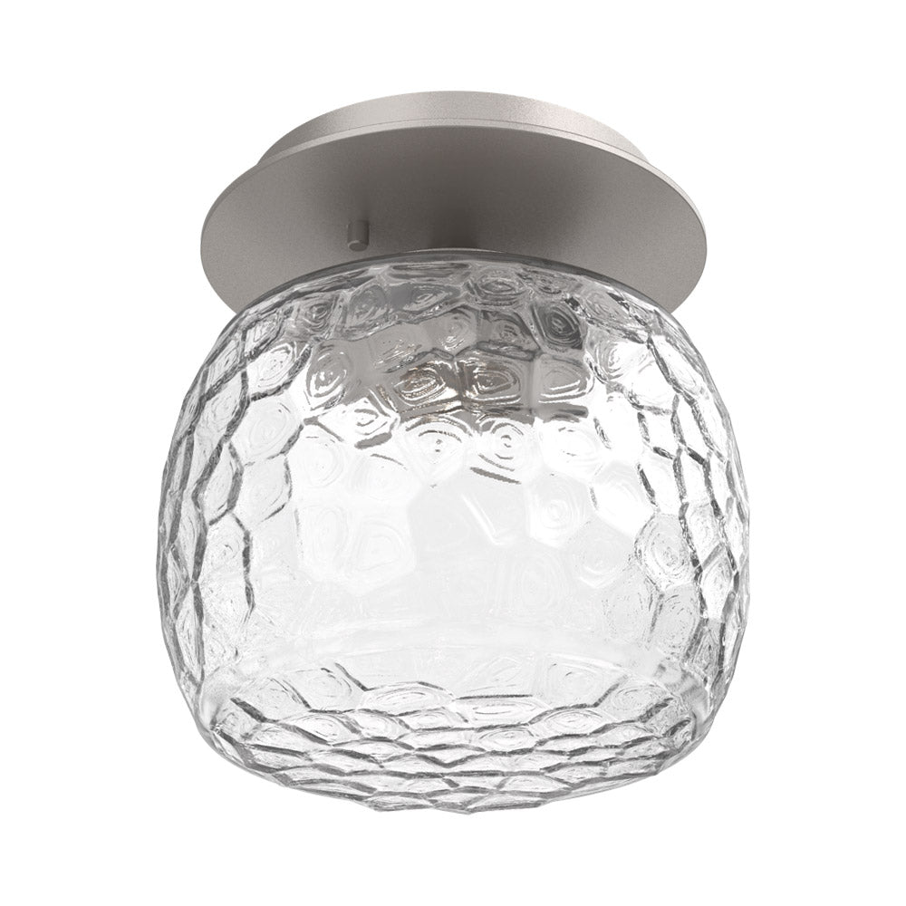 Vessel LED Ceiling / Wall Light in Beige Silver/Clear Blown Glass.