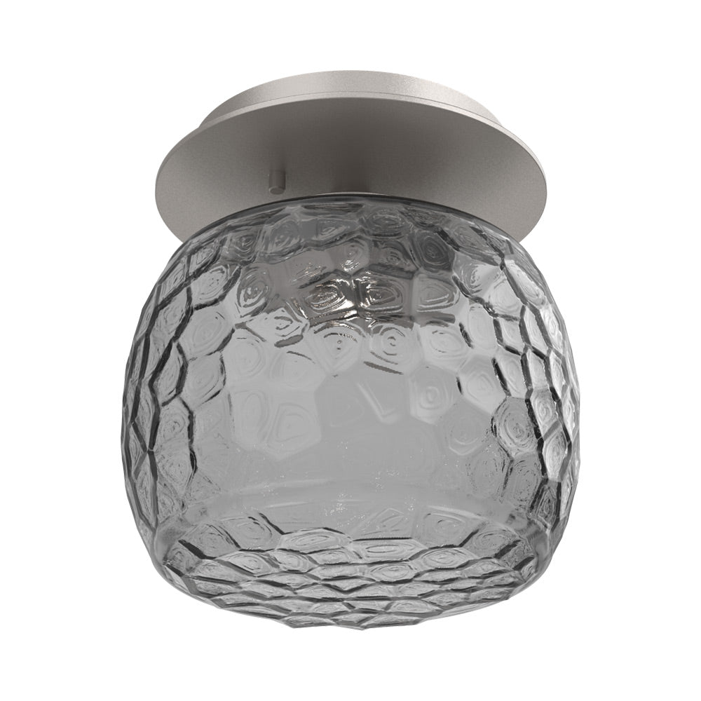 Vessel LED Ceiling / Wall Light in Beige Silver/Smoke Blown Glass.
