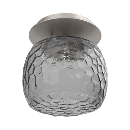 Vessel LED Ceiling / Wall Light in Beige Silver/Smoke Blown Glass.