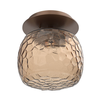 Vessel LED Ceiling / Wall Light in Burnished Bronze/Bronze Blown Glass.
