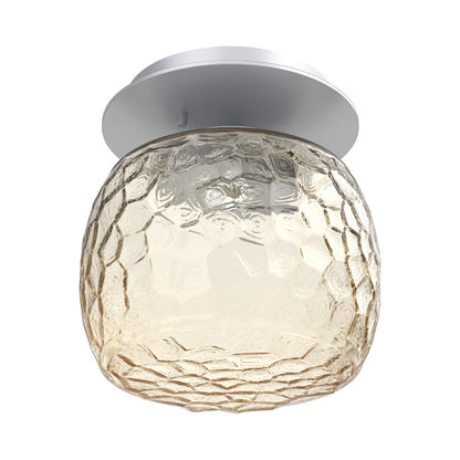 Vessel LED Ceiling / Wall Light in Classic Silver/Amber Blown Glass.