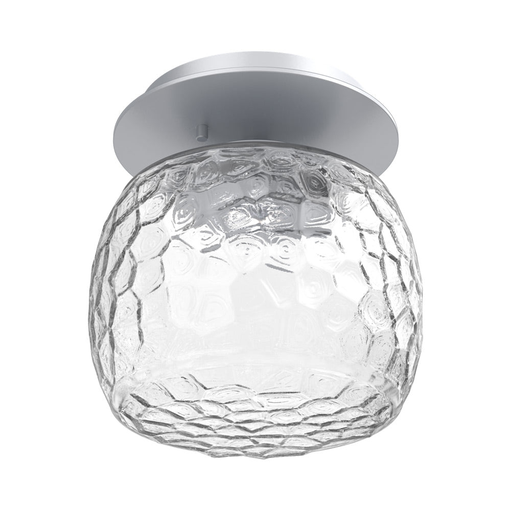 Vessel LED Ceiling / Wall Light in Classic Silver/Clear Blown Glass.