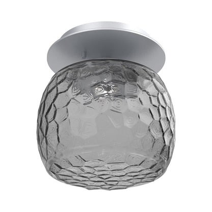 Vessel LED Ceiling / Wall Light in Classic Silver/Smoke Blown Glass.