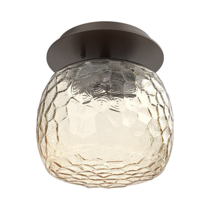 Vessel LED Ceiling / Wall Light in Flat Bronze/Amber Blown Glass.
