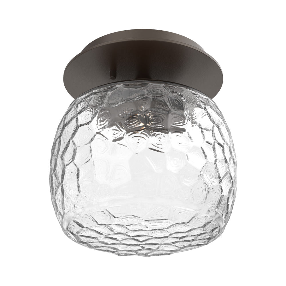 Vessel LED Ceiling / Wall Light in Flat Bronze/Clear Blown Glass.