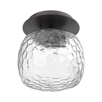 Vessel LED Ceiling / Wall Light in Graphite/Clear Blown Glass.