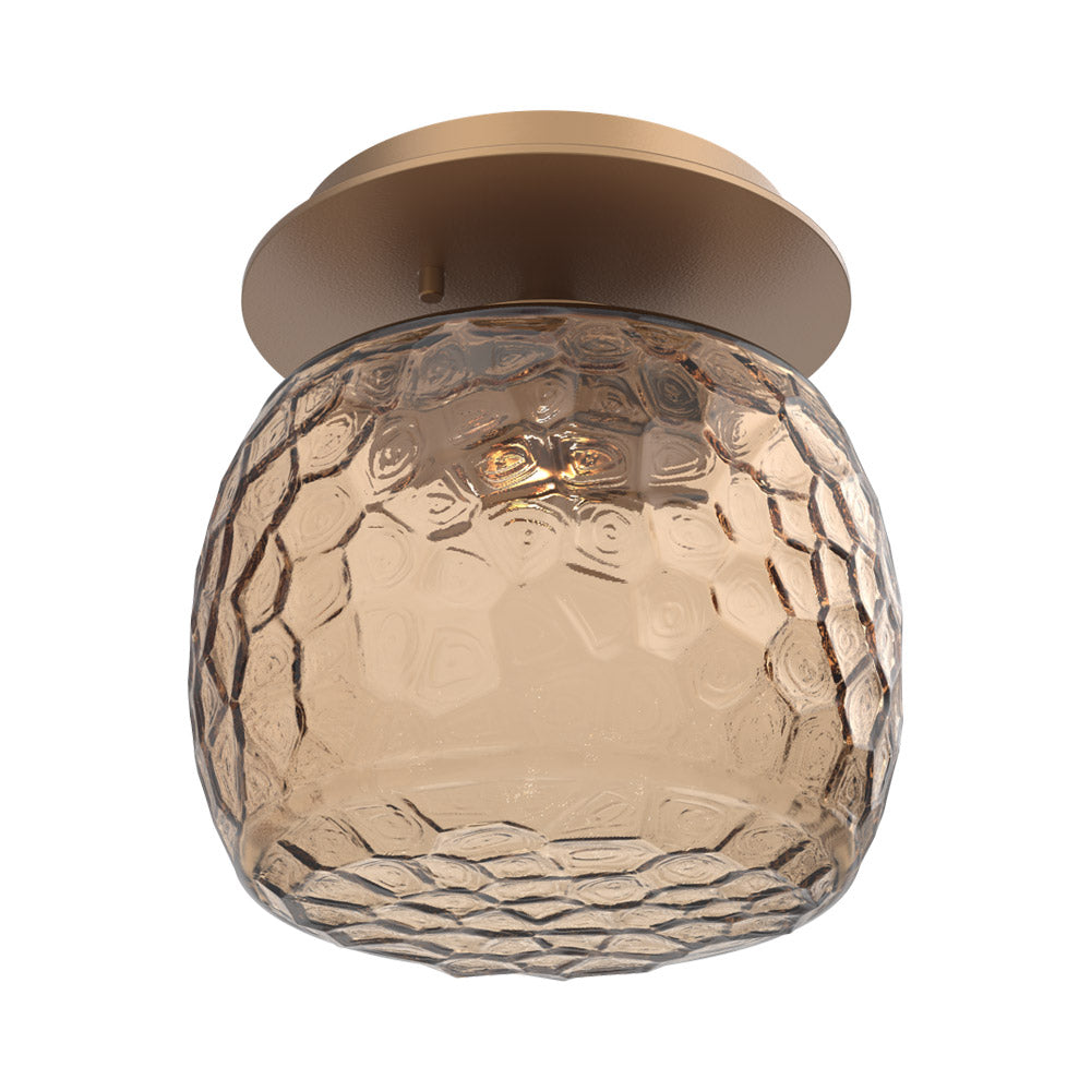 Vessel LED Ceiling / Wall Light in Novel Brass/Bronze Blown Glass.