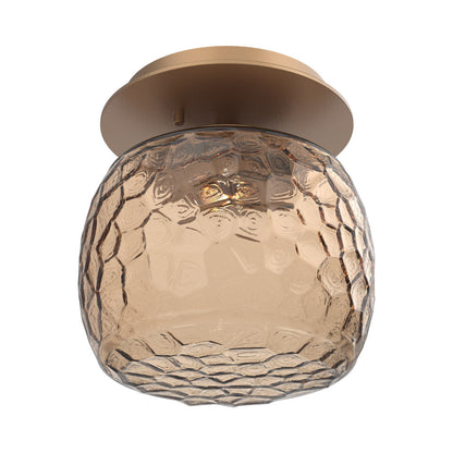 Vessel LED Ceiling / Wall Light in Novel Brass/Bronze Blown Glass.