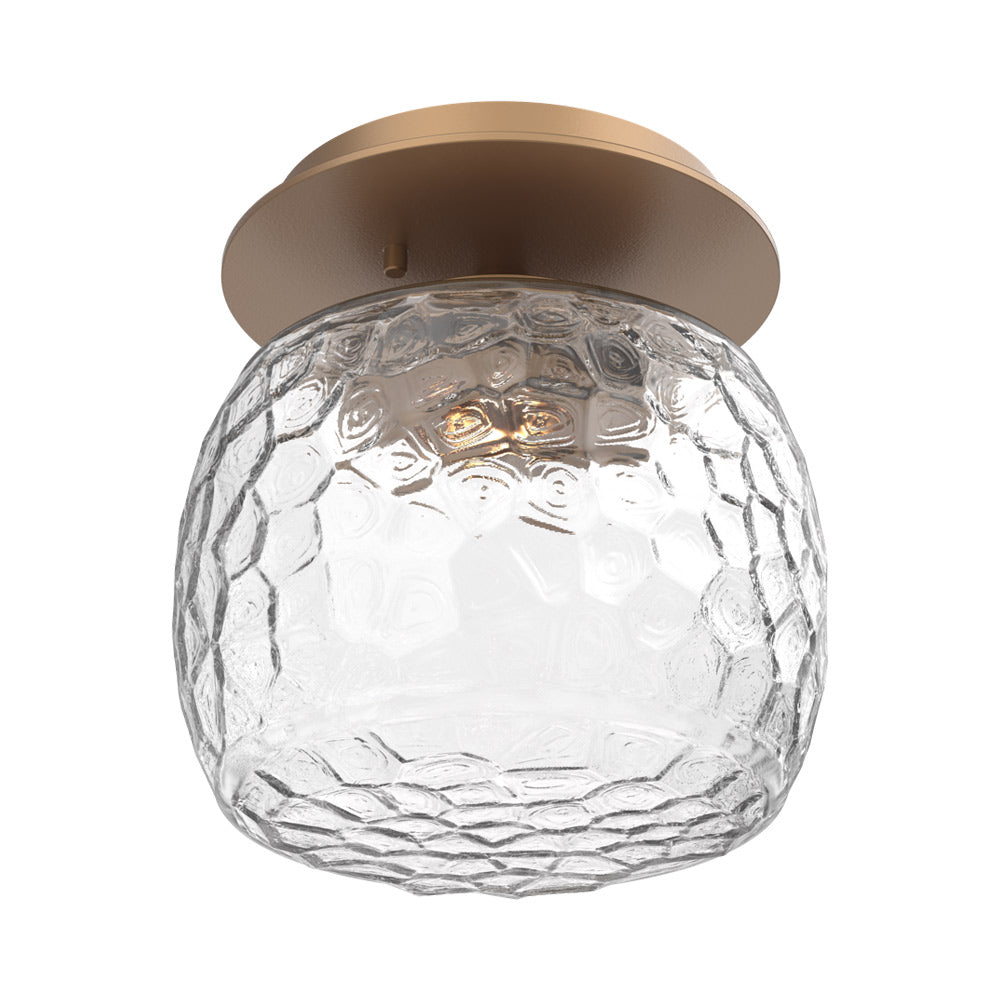 Vessel LED Ceiling / Wall Light in Novel Brass/Clear Blown Glass.