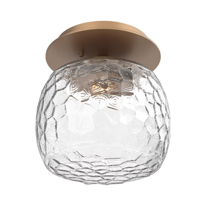 Vessel LED Ceiling / Wall Light in Novel Brass/Clear Blown Glass.