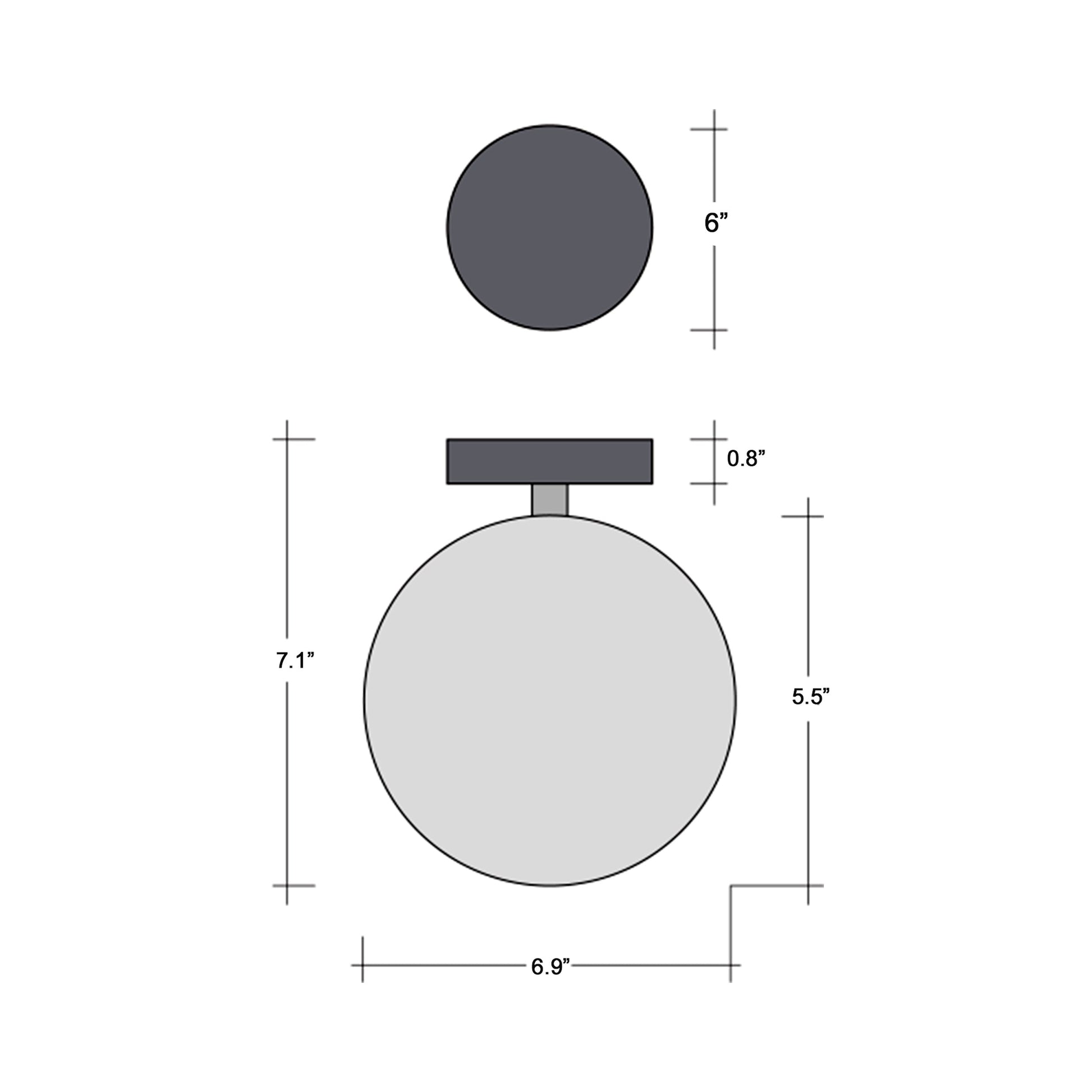 Vessel LED Ceiling / Wall Light - line drawing.