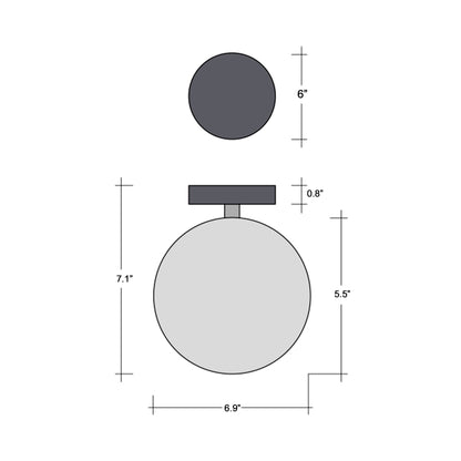 Vessel LED Ceiling / Wall Light - line drawing.