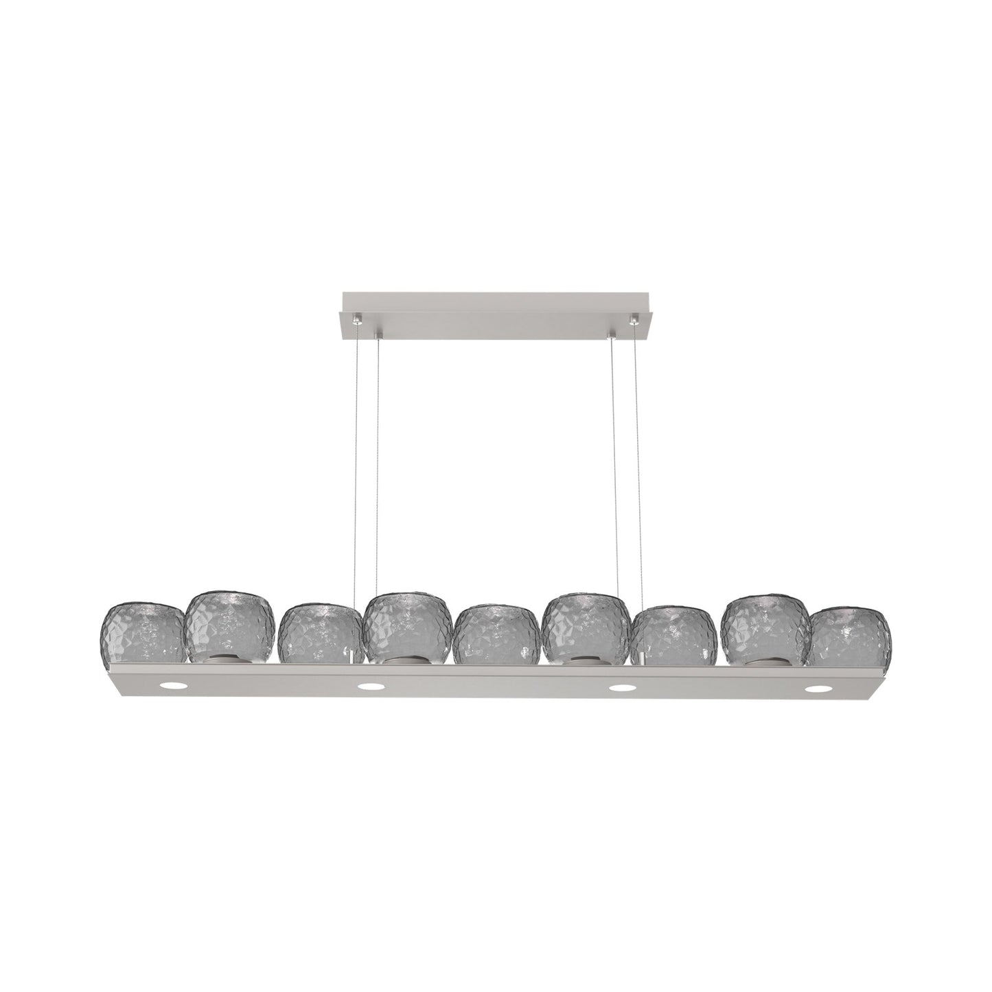 Vessel Linear LED Chandelier in Beige Silver/Smoke Blown Glass.