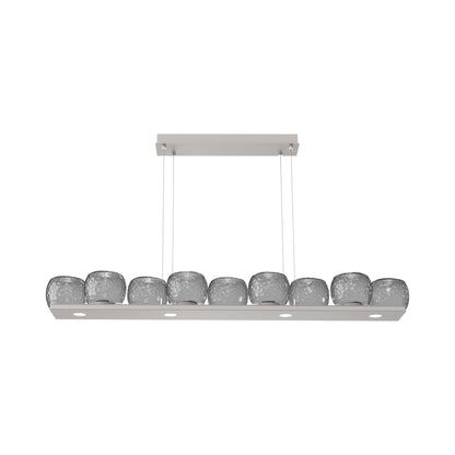 Vessel Linear LED Chandelier in Beige Silver/Smoke Blown Glass.