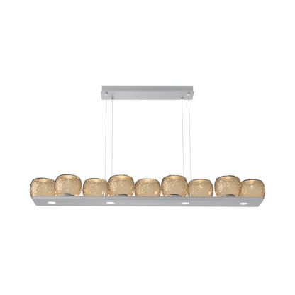 Vessel Linear LED Chandelier in Classic Silver/Bronze Blown Glass.