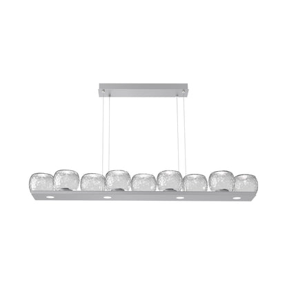 Vessel Linear LED Chandelier in Classic Silver/Clear Blown Glass.