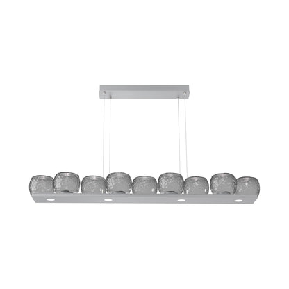 Vessel Linear LED Chandelier in Classic Silver/Smoke Blown Glass.