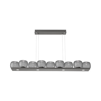 Vessel Linear LED Chandelier in Graphite/Smoke Blown Glass.