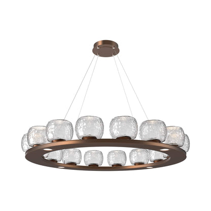 Vessel Ring LED Chandelier in Burnished Bronze/Clear Blown Glass (47.4-Inch).