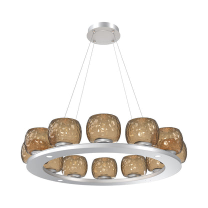 Vessel Ring LED Chandelier in Classic Silver/Bronze Blown Glass (37.2-Inch).