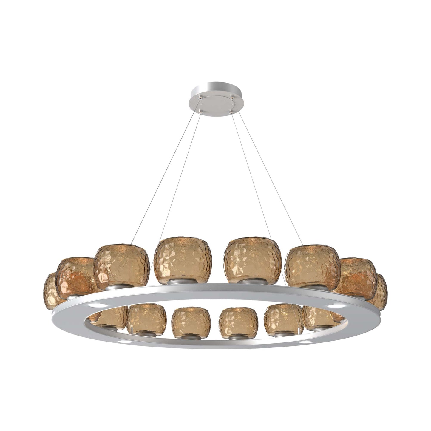 Vessel Ring LED Chandelier in Classic Silver/Bronze Blown Glass (47.4-Inch).