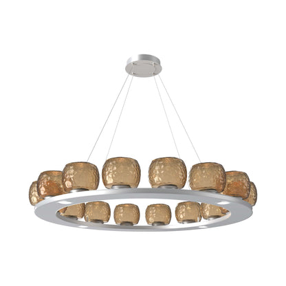 Vessel Ring LED Chandelier in Classic Silver/Bronze Blown Glass (47.4-Inch).