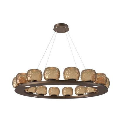 Vessel Ring LED Chandelier in Flat Bronze/Bronze Blown Glass (47.4-Inch).