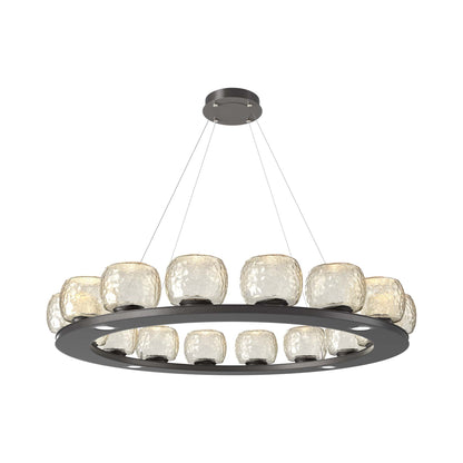 Vessel Ring LED Chandelier in Graphite/Amber Blown Glass (47.4-Inch).