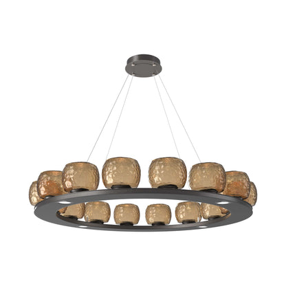 Vessel Ring LED Chandelier in Graphite/Bronze Blown Glass (47.4-Inch).