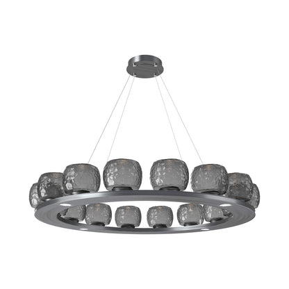 Vessel Ring LED Chandelier in Gunmetal/Smoke Blown Glass (47.4-Inch).