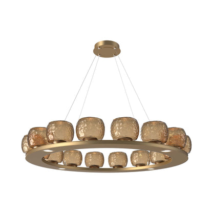 Vessel Ring LED Chandelier in Novel Brass/Bronze Blown Glass (47.4-Inch).