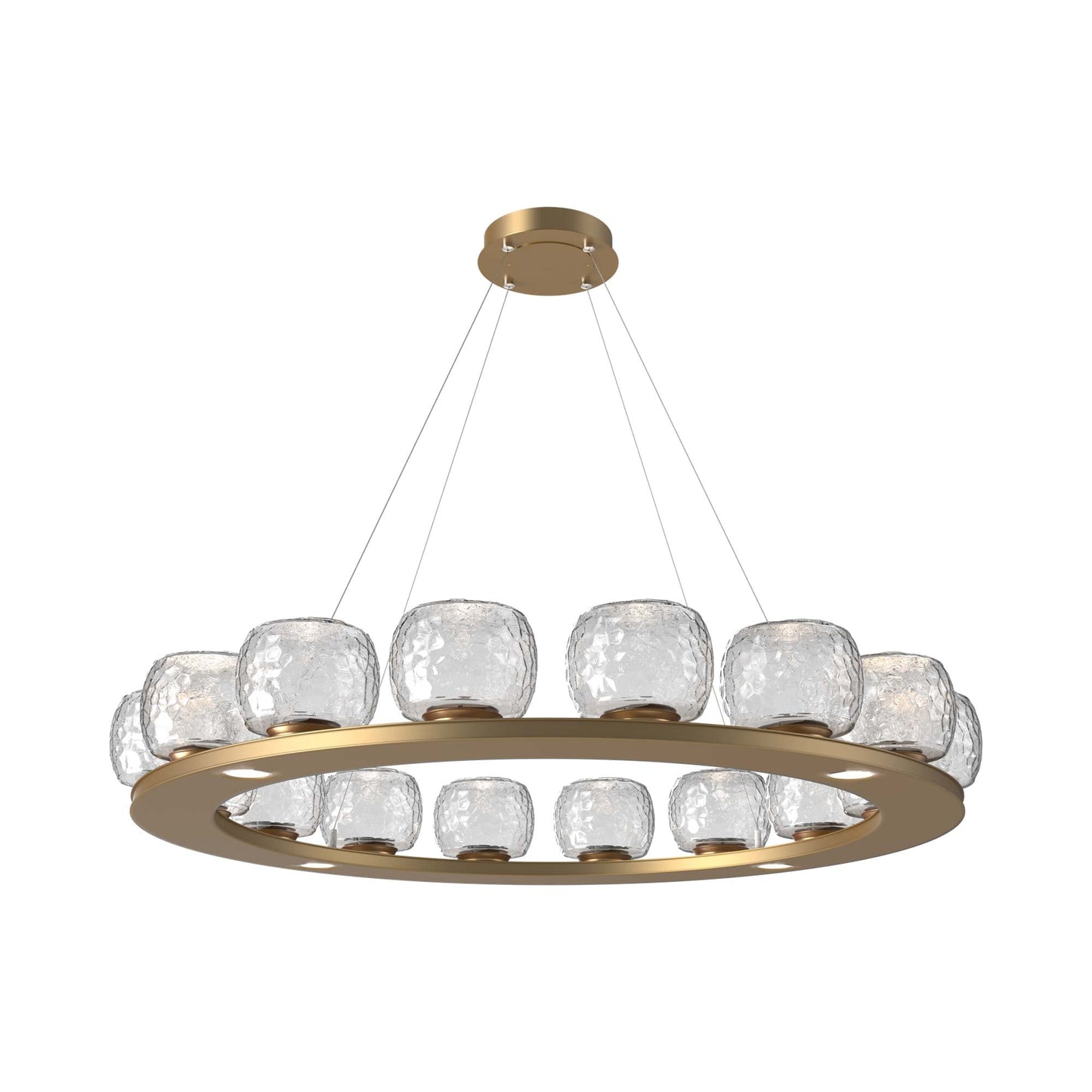 Vessel Ring LED Chandelier in Novel Brass/Clear Blown Glass (47.4-Inch).
