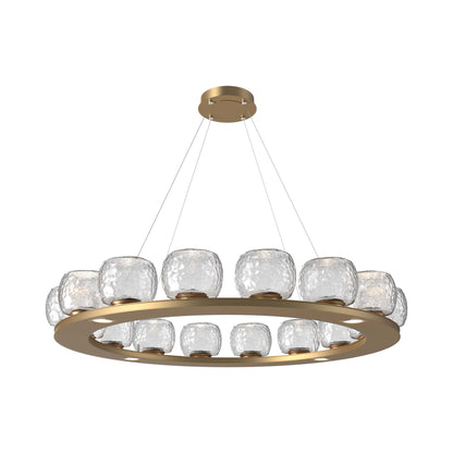 Vessel Ring LED Chandelier in Novel Brass/Clear Blown Glass (47.4-Inch).