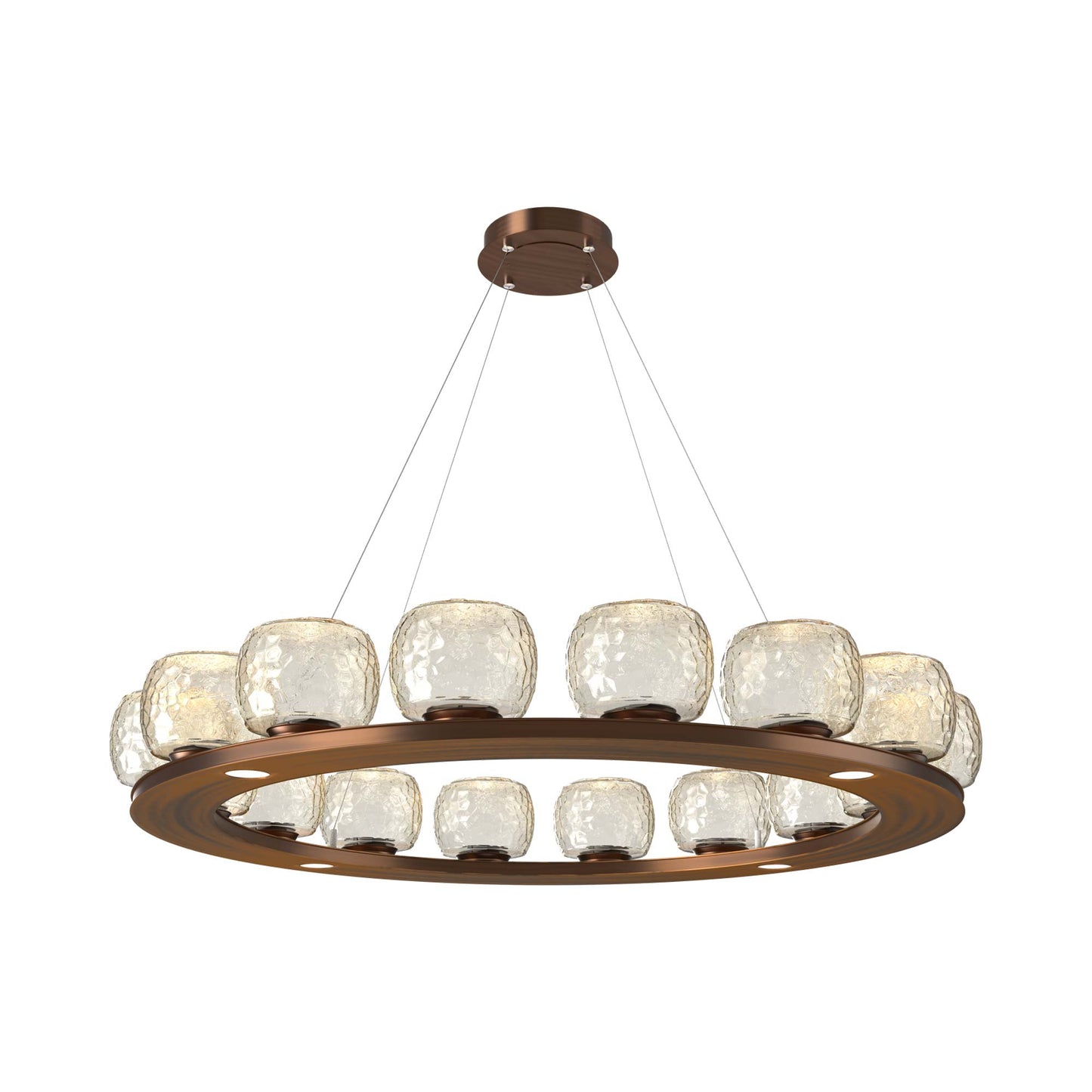 Vessel Ring LED Chandelier in Oil Rubbed Bronze/Amber Blown Glass (47.4-Inch).