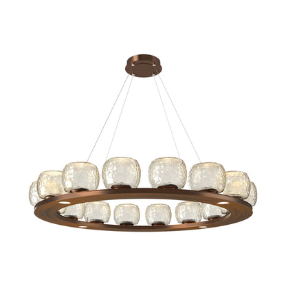 Vessel Ring LED Chandelier in Oil Rubbed Bronze/Amber Blown Glass (47.4-Inch).
